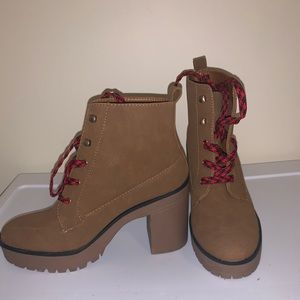 Brown heeled boots